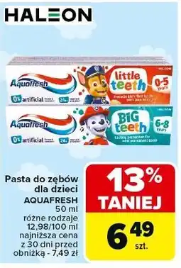 Carrefour Pasta do zębów 6-8 Aquafresh My Big Teeth oferta