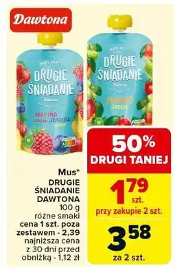 Carrefour Mus mango jabłko Drugie Śniadanie oferta