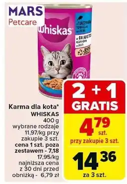 Carrefour Karma dla kota z tuńczykiem Whiskas oferta