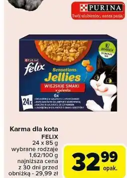 Carrefour Karma dla kota wiejskie smaki w galaretce Purina Felix Sensations Jellies oferta