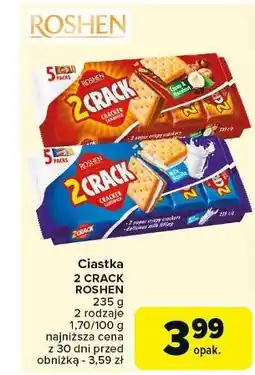 Carrefour Ciastka 2crack mleczne Roshen oferta