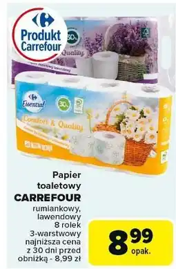 Carrefour Papier toaletowy lawendowy Carrefour Essential oferta