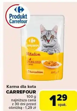 Carrefour Karma dla kota z kurczakiem sterilized Carrefour Companino oferta