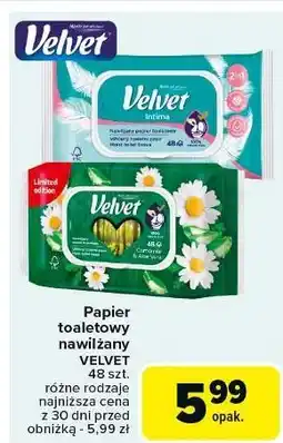 Carrefour Papier toaletowy nawilżany 2w1 Velvet Intima oferta