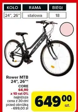 Carrefour Rower 28 mtb core crx Green Bike oferta