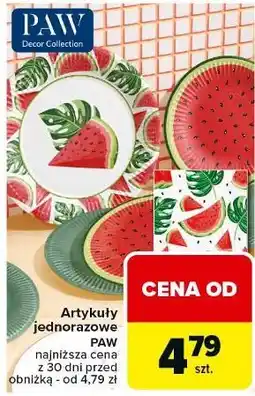 Carrefour Talerze kwadratowe jednorazowe Paw oferta