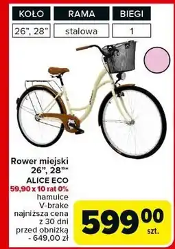 Carrefour Rower miejski alice 28 oferta