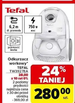 Carrefour Odkurzacz workowy tw 3927 ea Tefal oferta