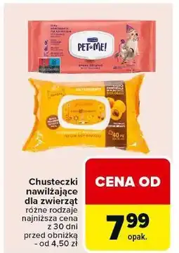 Carrefour Chusteczki dla zwierząt morela i papaja oferta