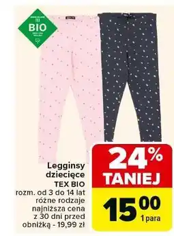 Carrefour Legginsy dziecięce 3-14 lat Tex oferta