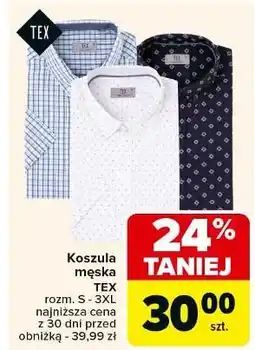 Carrefour Koszula męska s-3xl Tex oferta