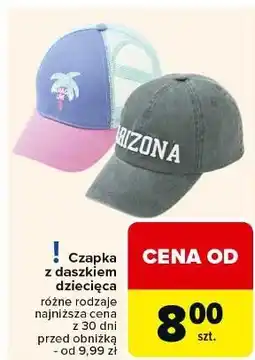 Carrefour Czapka z daszkiem dziecięca oferta