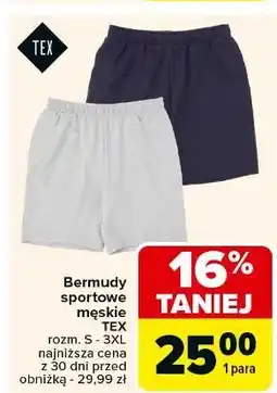 Carrefour Bermudy męskie s-3xl Tex oferta