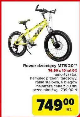 Carrefour Rower dziecięcy mtb 20 oferta