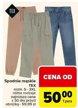 Carrefour Spodnie męskie s-3xl Tex oferta
