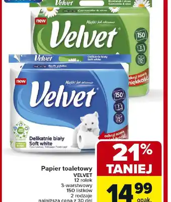 Carrefour Papier toaletowy Velvet oferta