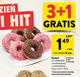Intermarche Donut La Lorraine różne rodzaje (czekoladowy, truskawkowy) oferta