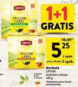 Intermarche Herbata Lipton Yellow Label różne rodzaje oferta