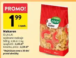 Intermarche Makaron O La La! różne rodzaje oferta
