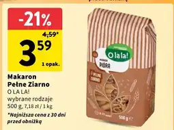 Intermarche Makaron Pełne Ziarno O La La! różne rodzaje oferta