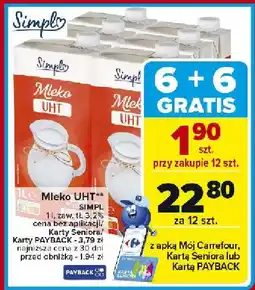 Carrefour Market Mleko UHT Simply oferta