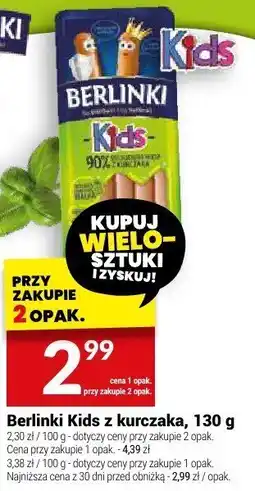Twój Market Parówka Berlinki Kids z kurczaka 130 g oferta