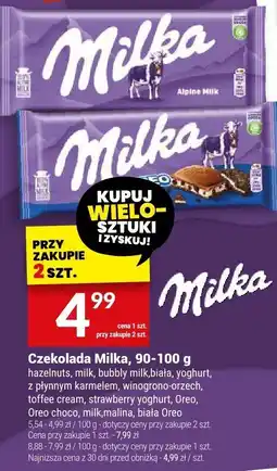 Twój Market Czekolada Milka, wybrane rodzaje oferta