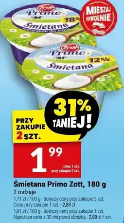 Twój Market Śmietana Primo Zott oferta