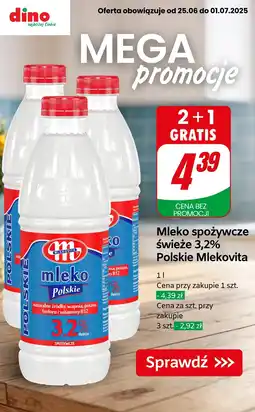 Dino Mleko spożywcze świeże 3,2% Polskie Mlekovita oferta