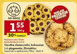 Auchan Ciastka słoneczniki, kokosowe lub piegowate Złotokłos oferta