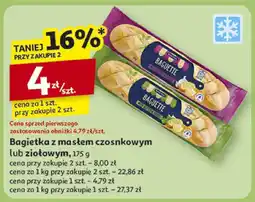 Auchan Bagietka z masłem czosnkowym lub ziołowym Auchan oferta