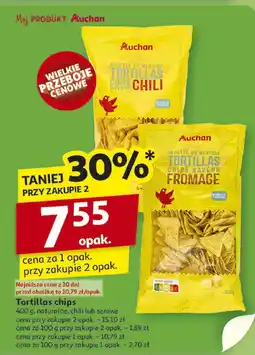 Auchan Tortilla chips Auchan naturalne/chili/serowe oferta