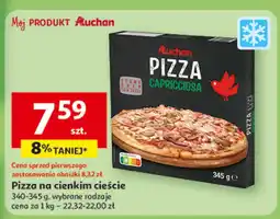 Auchan Pizza na cienkim cieście różne rodzaje Auchan oferta