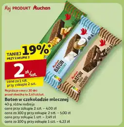 Auchan Baton w czekoladzie mlecznej Auchan oferta