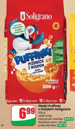 Dino Płatki Puffinki z miodem Soligrano oferta
