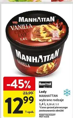 Intermarche Lody chocolate & vanilla Manhattan (Nestle) oferta