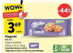 Intermarche Ciastka z kawałkami czekolady Milka Pieguski oferta