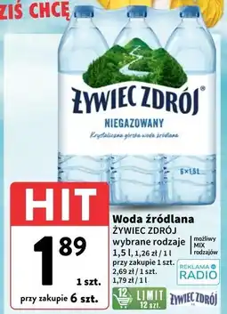 Intermarche Woda niegazowana Żywiec Zdrój oferta