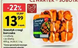 Intermarche Szaszłyk z mięsa nogi kurczaka boczkiem i śliwką Superdrob oferta