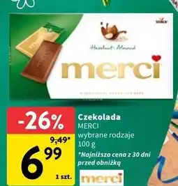Intermarche Czekolada hazelnut almond Storck Merci oferta