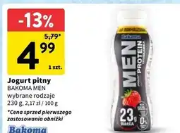 Intermarche Jogurt truskawkowy wysokoproteinowy Bakoma Men Protein oferta