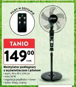 Intermarche Wentylator podłogowy z wyświetlaczem i pilotem Volteno oferta