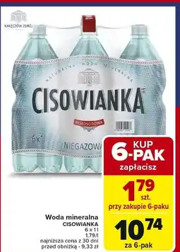 Carrefour Woda niegazowana Cisowianka oferta