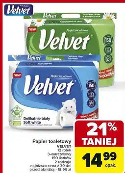 Carrefour Papier toaletowy rumianek & aloes Velvet oferta