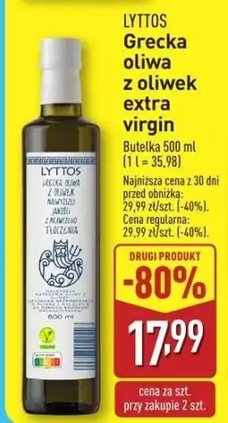 ALDI Oliwa z oliwek extra virgin Lyttos oferta