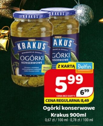 Delfin Ogórki konserwowe Krakus 900ml oferta