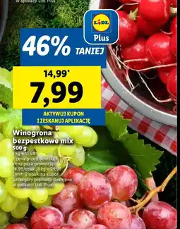 Lidl Winogrona ciemne bezpestkowe oferta