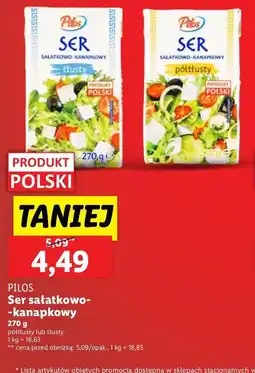 Lidl Ser sałatkowo-kanapkowy tłusty Pilos oferta