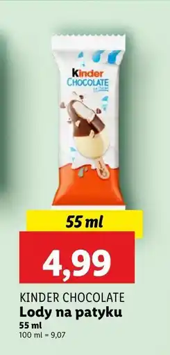Lidl Lód Kinder chocolate oferta