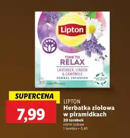 Lidl Herbatka LIPTON TIME TO RELAX oferta